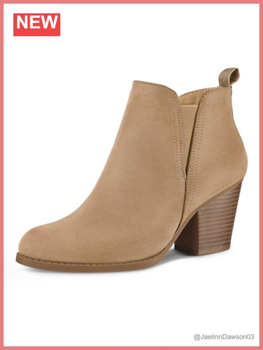 Women's Ankle Booties Stacked Chunky Block Heel Side Zip Round Toe